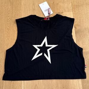 Perfect Moment Crop Tank Size L Black White